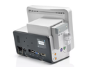 Vista lateral y trasera del monitor Mindray ePM 12M con asa integrada y conexiones